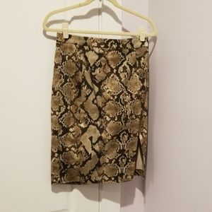Snakeskin print pencil skirt